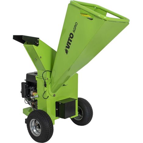 Broyeur de végétaux Thermique 7CV Coupe branches Ø 70mm 2 Lames Moteur 4T 208Cm3 Déplacement avec Poignées VITO