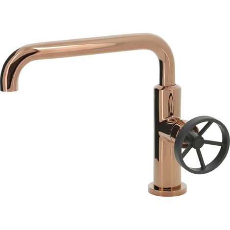 Miscelatore monocomando per lavabo stile industriale Trattamento PVD oro rosa THERMADOR - VAT15RG