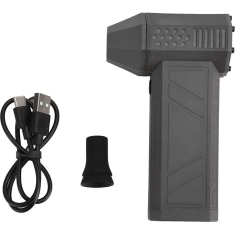 Souffleur d'air Turbo Rechargeable 130000 tr/min, Mini Jet Fan Portable avec Lampe Torche et SOS, Gris, pour Nettoyage Auto et Clavier (1/5)