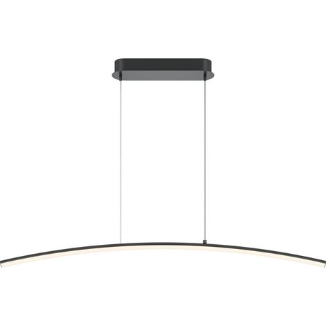 Maytoni Curve Lampadario moderno da soffitto a sospensione dimmerabile, nero, 800 lm, paralume bianco (1/4)