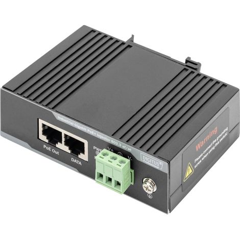 Injecteur PoE Digitus DN-651112 10 / 100 / 1000 MBit/s IEEE 802.3af (12.95 W), IEEE 802.3at (25.5 W) A074392 (1/4)