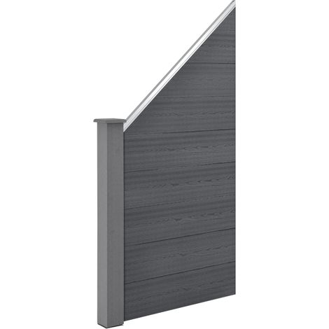 Gartenzaun Segovia WPC 180x96 cm Schrägelement Grau [neu.holz] (1/5)