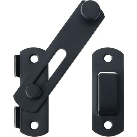 Heavy-duty folding door latch, security door lock, black (1/5)