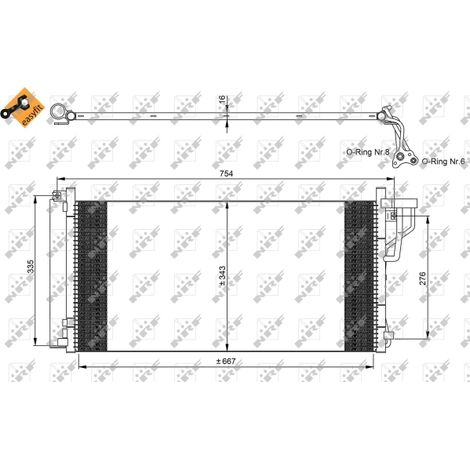 Condenseur, climatisation NRF 35962 HYUNDAI 976063K160 976063L180