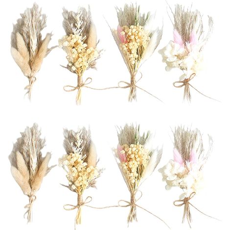 Lot de 8 petits bouquets de fleurs séchées, mini fleurs séchées, fleurs séchées pour le bricolage, décoration de fleurs séchées pour cadre photo, bricolage, fête à la maison et décoration de mariage (1/5)