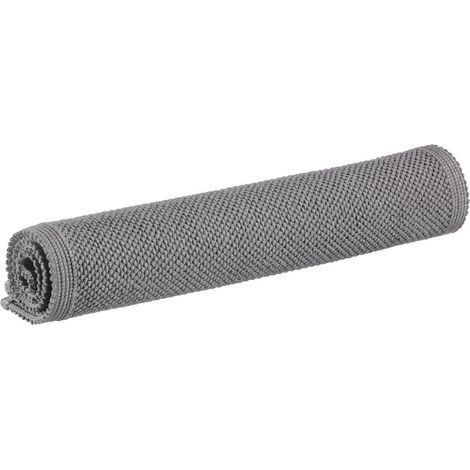 Tapis de bain uni en coton jacquard absorbant et doux coloris gris clair 70 x 140 cm - PANGIVO (1/2)