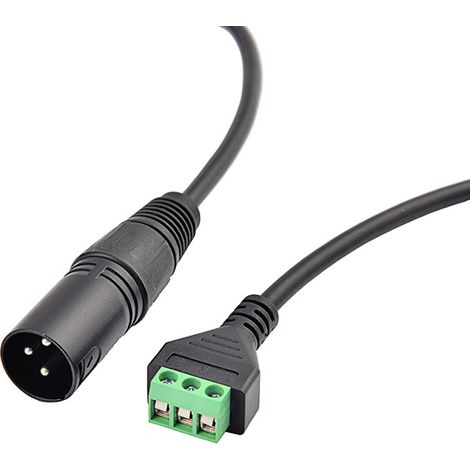 Câble adaptateur XLR mâle 3 broches à deux canaux pour microphone audio stéréo, sans soudure, avec bornes vertes (1/5)