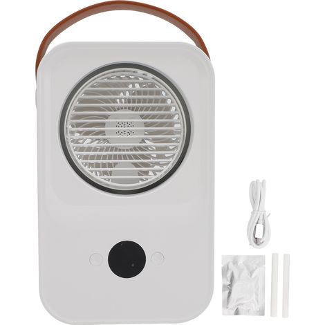 Climatiseur portable avec ventilateur, 3 vitesses, réservoir d'eau de 650 ml, affichage numérique, idéal pour la maison, la chambre ou le bureau. (1/5)