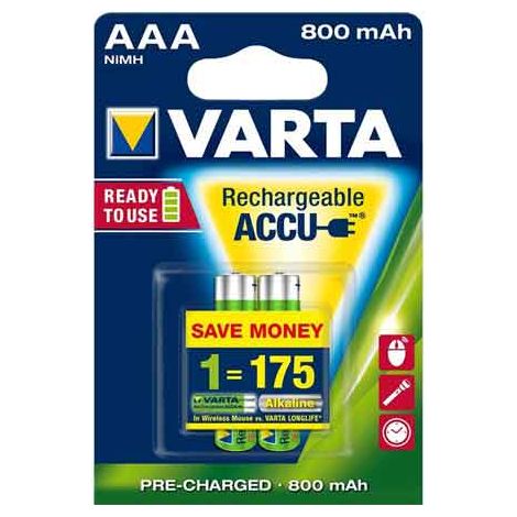 PILE RICARICABILI 'RR ACCU' MINISTILO 800 mAh - Blister 2 Pezzi - 10 pezzi- VARTA