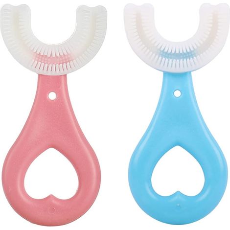 2 brosses à dents pour enfants en forme de U (2-6 ans)