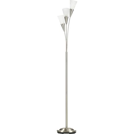 3--Light Upright Floor Lamps for Living Room, Modern Standing Lamp for Bedroom with Steel Base, Bulb not Included, Silver (1/5)