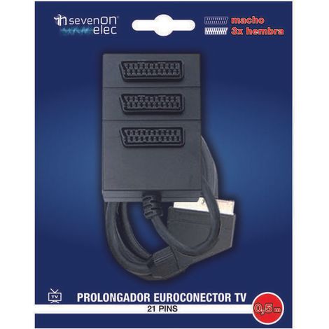 ORION91 Pack x 3 unidades PROLONGADOR EUROPEO (1MACHO/3HEMBRAS) NEGRO SpazioLuzio Elec
