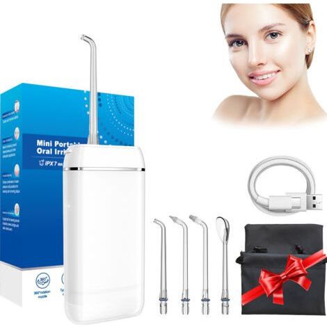 Fil dentaire USB intelligent, irrigateur dentaire électrique silencieux à trois vitesses portable, nettoyeur buccal, adapté aux soins d'hygiène bucco-dentaire en voyage et à domicile (1/4)
