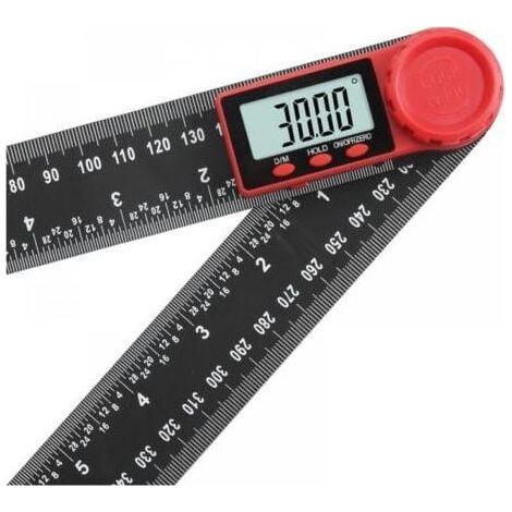 Règle rapporteur d'angle numérique 300 mm 2 en 1 avec écran LCD, mesureur d'angle avec fonction verrouillage pour travail du bois bricolage artisan et construction (1/5)