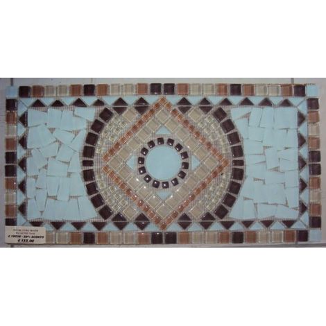 ROSONE IN VETRO MURANO FROZEN BGE 33X66 CM RIVESTIMENTO BAGNO CUCINA