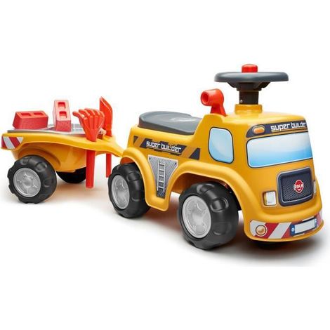 Porteur enfant Chantier Super Builder avec remorque 1 à 3 ans - Falk (1/5)