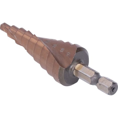Mèche à gradins HSS titane pour affûtage, foret angle 118° avec queue 1/4", double rainure spirale (1/5)