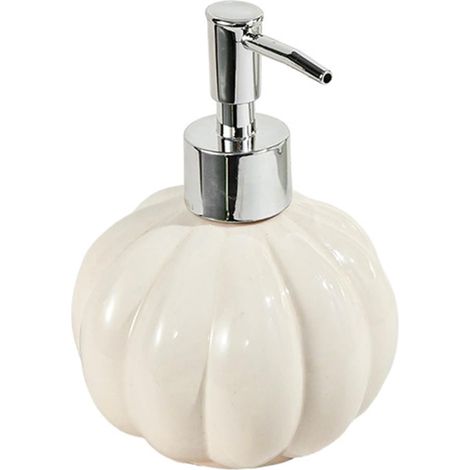 Dispensador de cerámica con forma de calabaza de Halloween, recargable, para loción o jabón, para uso en la cocina o el baño. (1/5)