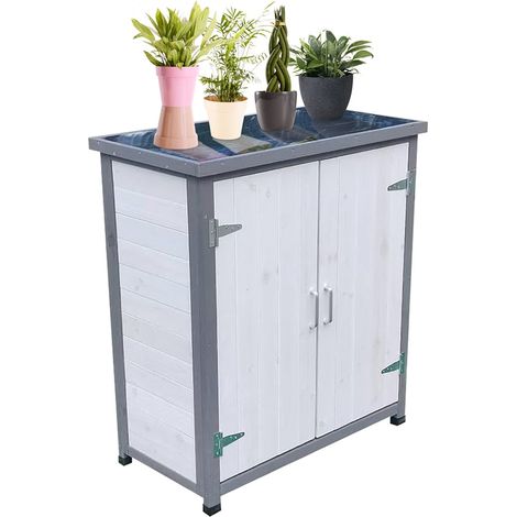 Geräteschrank Gerätehaus Weiß Gartenschuppen Gartenschrank Aufbewahrungsschrank
