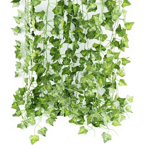 Décoration suspendue de lierre artificiel, rideau de confidentialité avec plantes artificielles, décor mural de mariage de bureau de cuisine de jardin de vigne (1/4)