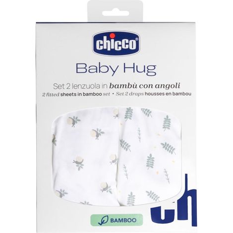 Sábana bajera Baby Hug Bamboo Greenery, 2 unidades
