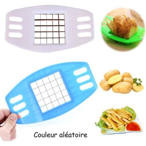 Coupe-Frites - Manuel - Acier Inoxydable - Ergonomique - Antidérapant - 2 Pièces (1/4)