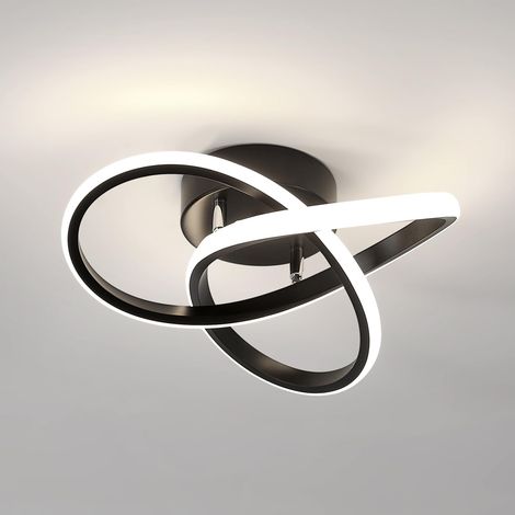 Plafonnier LED Moderne, Lampe de Plafond 30W 3375LM en Forme de Fleur Créative, Plafonnier Luminaire pour Chambre à Coucher, Couloir, Cuisine, Salle de Bain, Noir, Lumière Naturelle 4500K (1/5)
