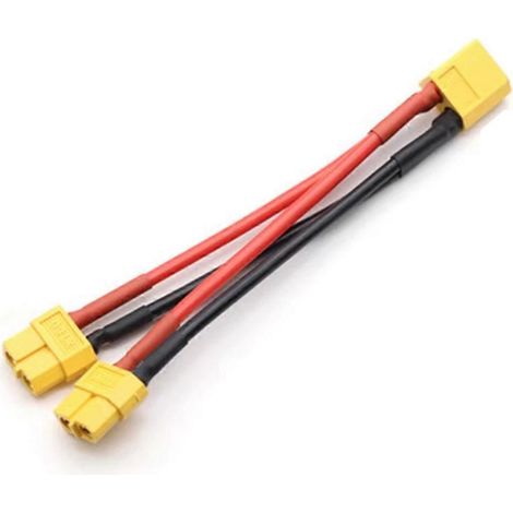 XT60-Parallelstecker für Akku, doppeltes Y-förmiges Verlängerungskabel mit 1 Stecker und 2 Buchsen, 14 AWG Silikonkabel für RC-Akku (1/5)