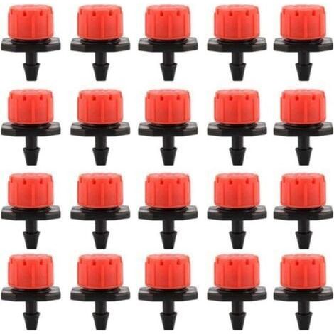 Lot de 100 goutteurs d'irrigation goutte à goutte, buses d'arrosage de jardin, arrosage automatique réglable à 360° pour plantes, serres, pelouses, bricolage (1/4)