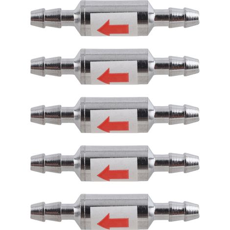 Lot de 5 clapets anti-retour unidirectionnels en acier inoxydable pour générateurs de CO2 d'aquariums et de bassins. (1/5)