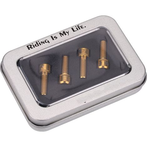 4 Pièces Vis de Fixation M6x18mm pour Frein à Disque Vélo avec Rondelle (Or) (1/5)
