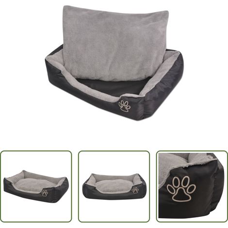 Lits pour chats - Lit pour chiens avec coussin rembourré Taille XXL Noir (1/5)