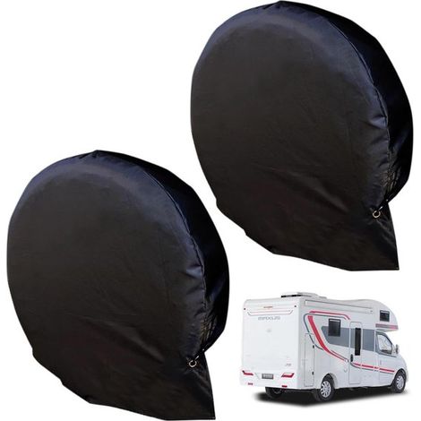 Enjoliveur de roue pour caravanes, 2 pièces, pour caravanes, camping-cars, remorques, camions et de nombreux autres véhicules, protection des pneus (1/5)