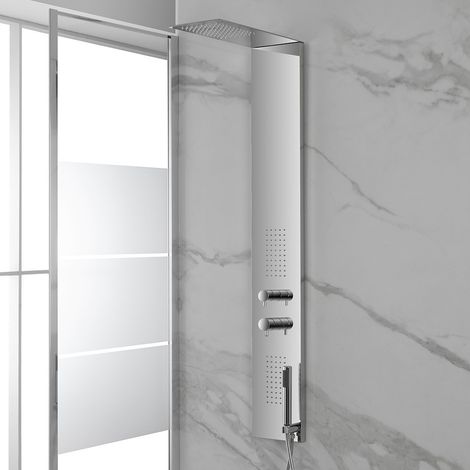 Pannello doccia in acciaio inox ultraslim con finitura a specchio (1/5)