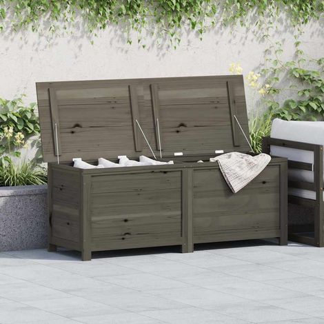 Coffre à coussins d'extérieur, anthracite, 150 x 50 x 56 cm, bois de sapin massif