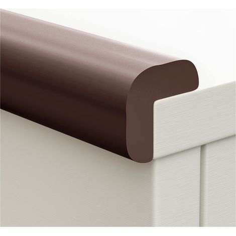 Protecteur d'angle mural épais en mousse, bande adhésive en forme de L pour bord de table et meubles, couleur marron, longueur 5m - Protection maison et bureau (1/5)