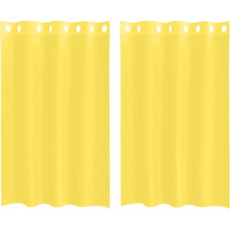 Maison Exclusive - Voile Vorhänge mit Ösen 2 Stk. Gelb