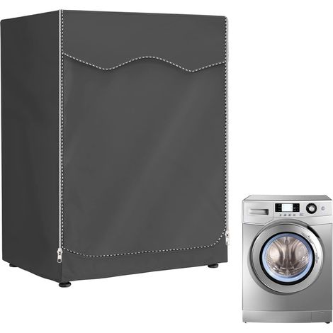 (Gris clair, 60 x 55 x 85 cm) Pour machine à laver et sèche-linge d'extérieur , housse pour machine à laver imperméable avec ouverture frontale
