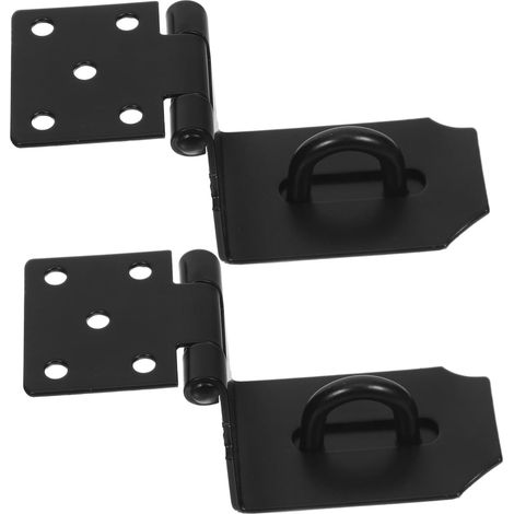 Loquet de porte d'angle en acier inoxydable, 2 pièces, noir (1/5)