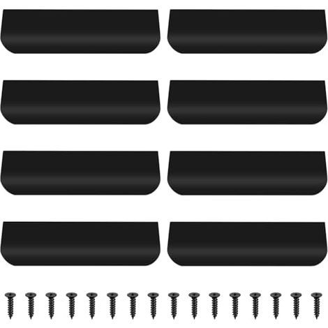 tiradores negros para muebles, tiradores ocultos de 120 mm para armarios, tiradores de cocina, tiradores de cajón de aleación de aluminio negro para puertas de armarios, tiradores para puertas de rope