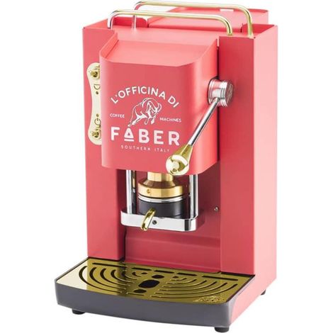 Faber Italia Pro Deluxe PROCHERRYBASOTT Pad-Kaffeemaschine 44 mm, rot