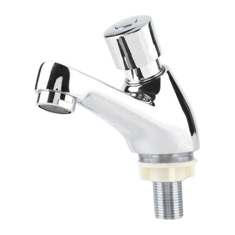 Robinet Temporisé Lave Main Lavabo Robinet Chromé Fermeture Automatique Robinet D'économie D'eau Robinet pour Cuisine Salle de Bain Lave-main WC (1/5)