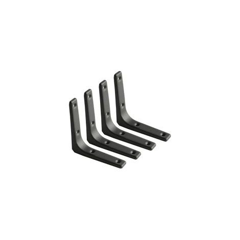 Équerre Étagère Murale, Équerre Métal Mat Noir, Support Étagère Métal pour Déco Cusine, Équerre Charge Lourde, 100mm100mm, 4pcs (1/5)