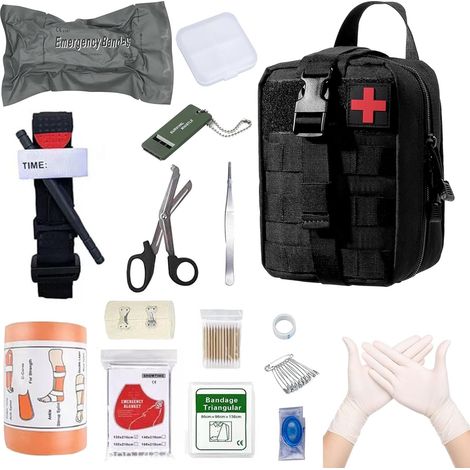 Tactique Sac de Secours,Trousse Tactique,Pochette EMT Médecine Tactique,Trousse Kit de Premiers,Soins Militaires,Sac Molle de Premiers Secours Militaire,Pochette de Sauvetage Trousse de Secours (1/5)