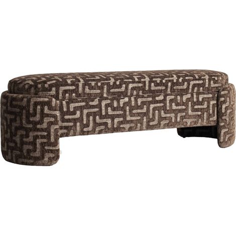 Banc coffre marron motif labyrinthe - marron labyrinthe (1/4)