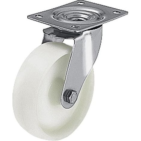 Roue de guidage polyamide/inox LEX-PO 125G, charge limite 150 kg roue diam. 125mm, dim plaque 100x85mm (1/3)