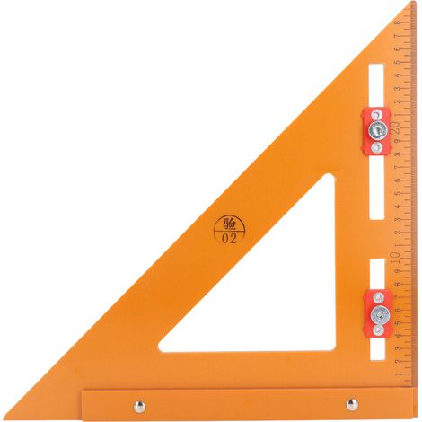 Équerre de charpente 2 en 1 en plastique avec 2 coulissants, règle triangulaire à angle droit précise pour perçage et mesure en menuiserie (1/5)