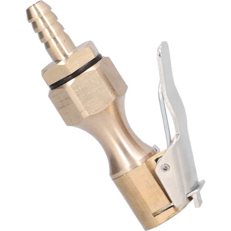 Pompe à air compresseur adaptateur gonfleur pneu laiton avec raccord cannelé 6,5mm, embout verrouillable pour valve chambre à air (1/5)