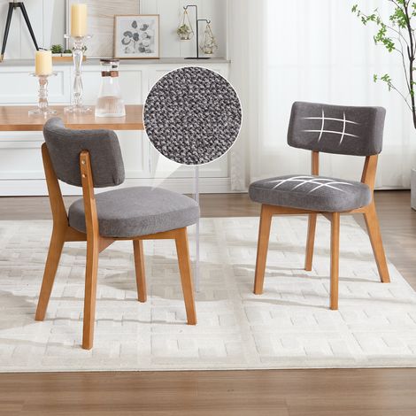 Esszimmerstuhl gepolstert 200 kg Holz Grau für Büro OKMYHOME (1/5)