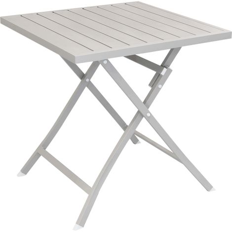 Quadratische Tabelle 70x70 cm schließbarer Außengarten mit Aluminiumstruktur und orientalische Lattenebene - Tan
